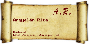 Argyelán Rita névjegykártya