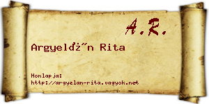 Argyelán Rita névjegykártya