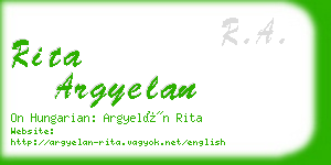 rita argyelan business card